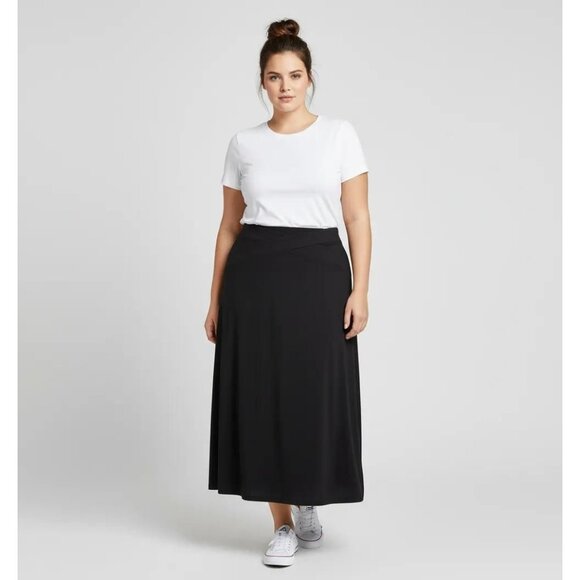 ECI New York Dresses & Skirts - ECI New York Women's Solid Black Criss-Cross Pull-On Maxi-Length Skirt Sz Large